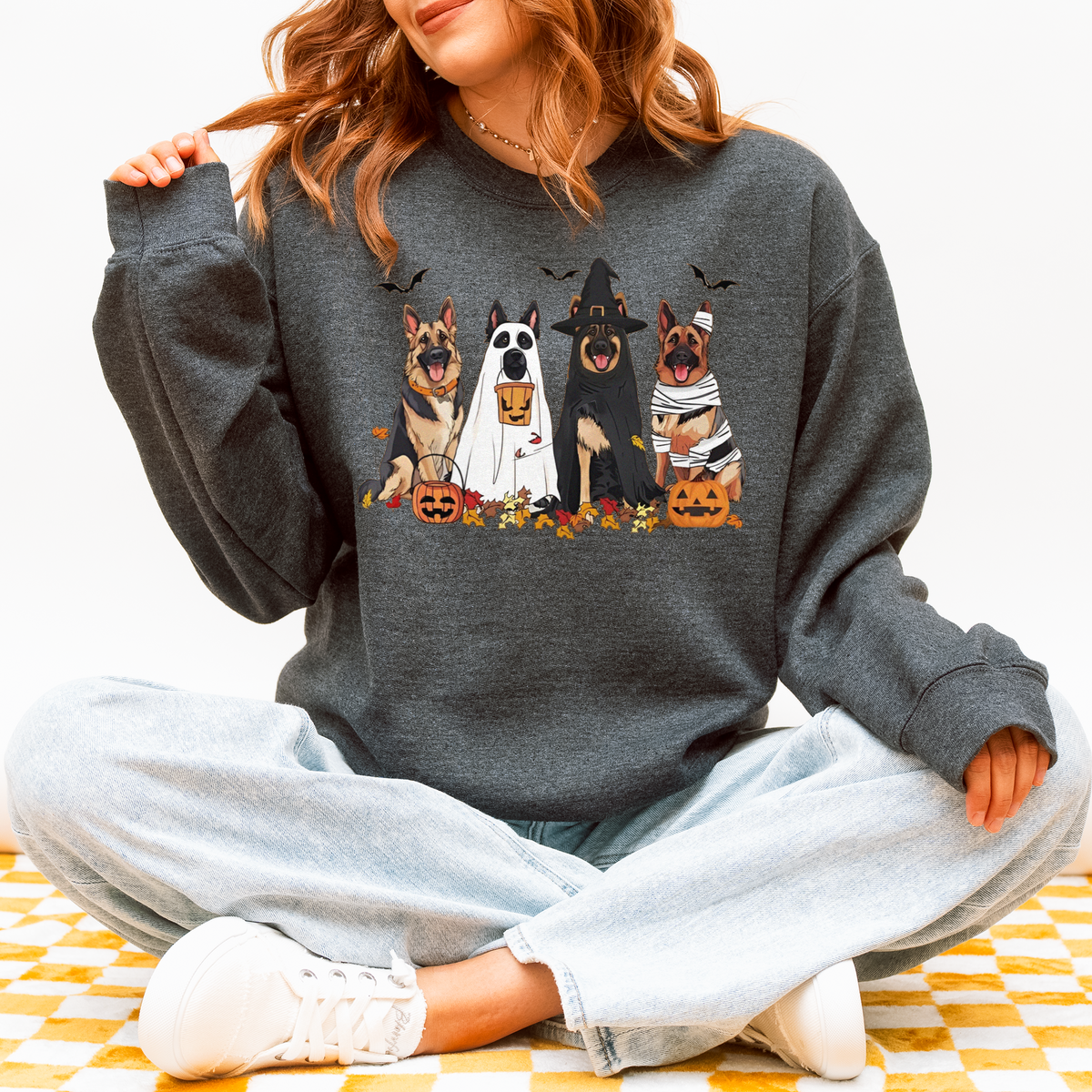 German Shepherd Halloween Sweatshirt – Fall Ghost Dog Gift