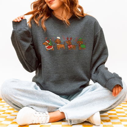 Funny Christmas Dachshund Dog Cute Holiday Puppy Sweatshirt