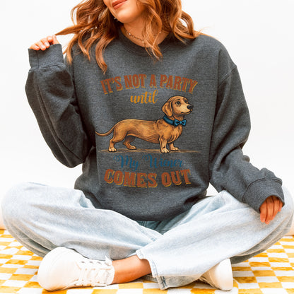 Funny Dachshund Sweatshirt Party Wiener Dog Humor Gift