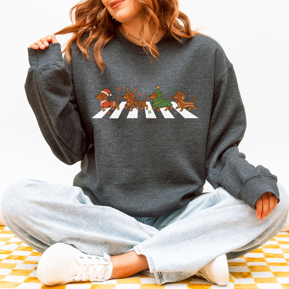 Abbey Road Dachshund Christmas Sweatshirt