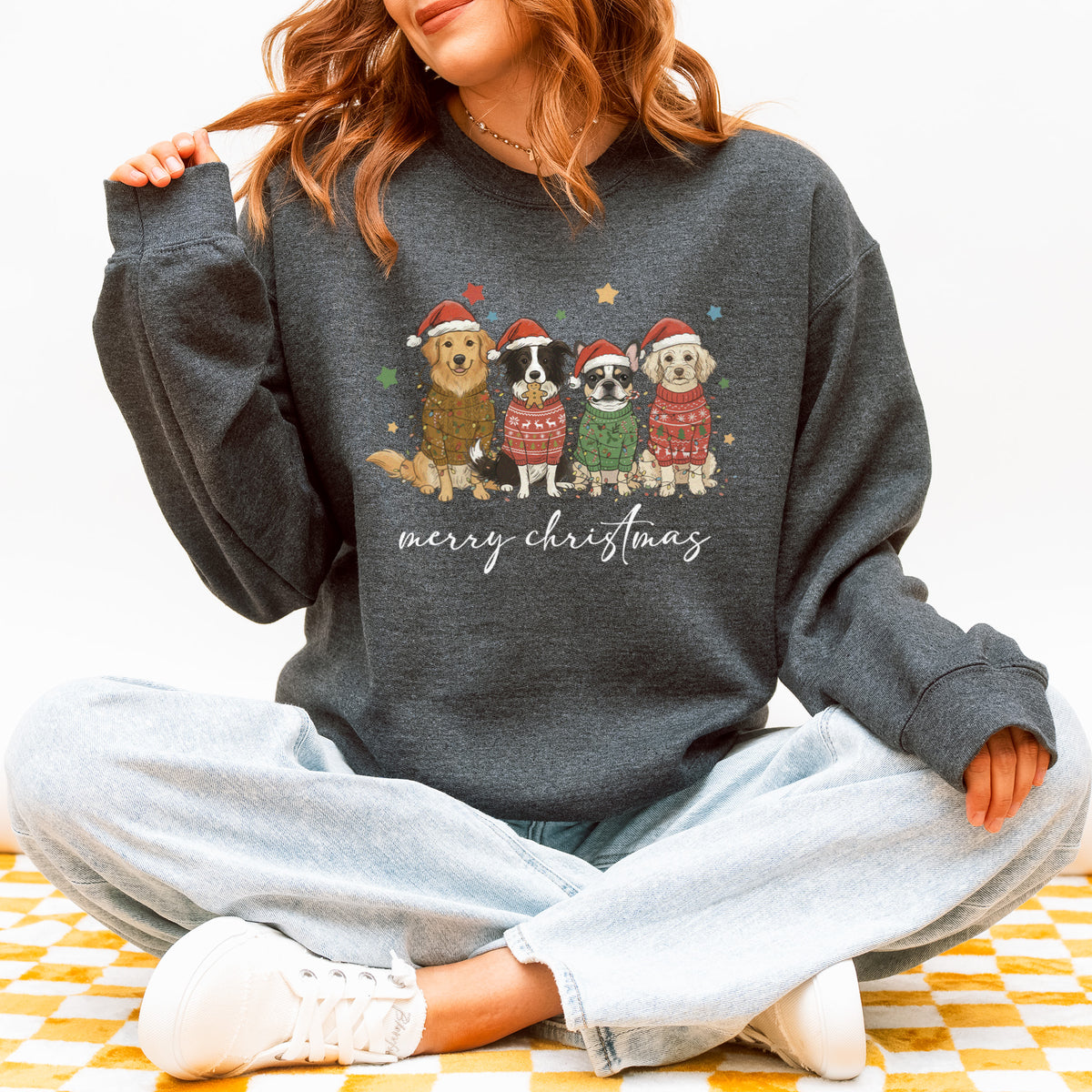 Merry Christmas Dogs Sweatshirt – Cute Holiday Puppy Dog Gift