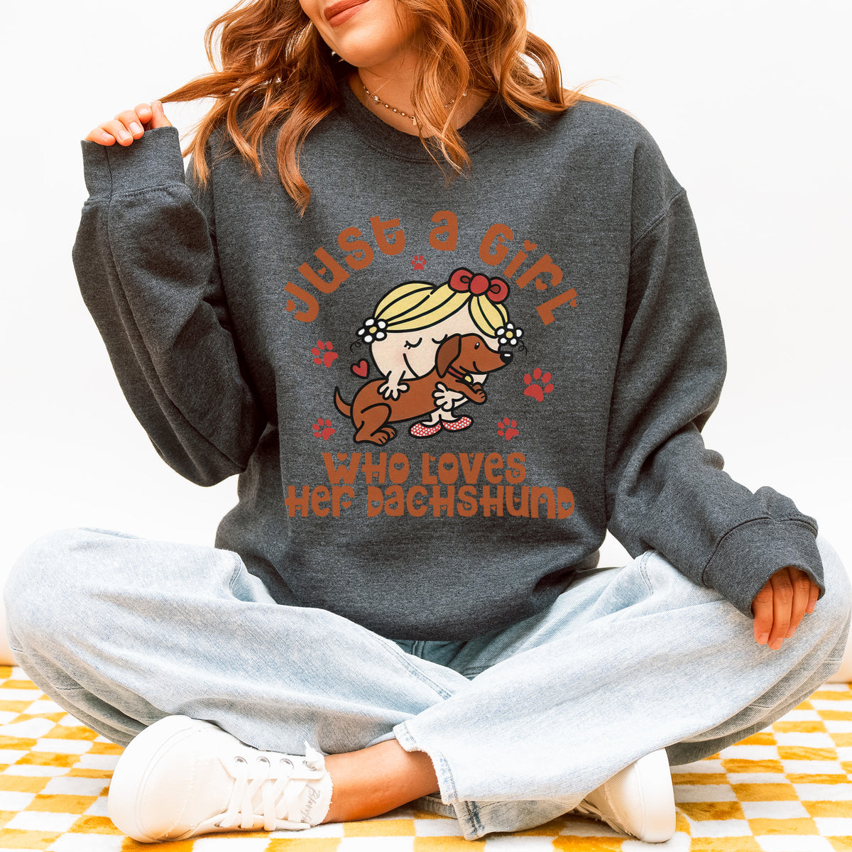 Just a Girl Who Loves Her Dachshund Mom Sweatshirt
