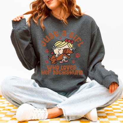 Just a Girl Who Loves Her Dachshund Mom Sweatshirt