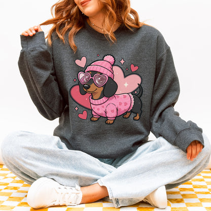 Cute Valentine Dachshund Dog Mom Sweatshirt