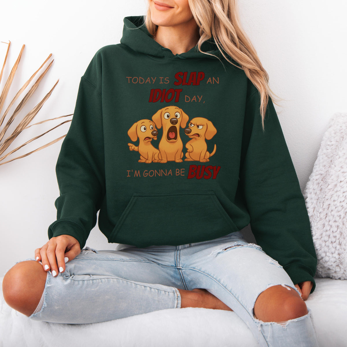 Slap an Idiot Day Dachshund Hoodies