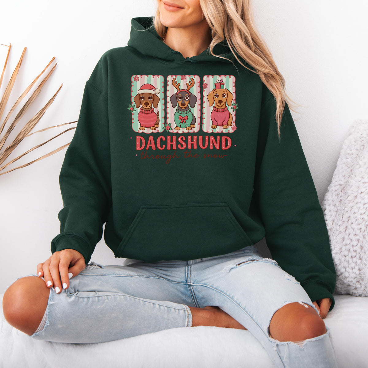 Dachshund Through the Snow Trio Christmas Hoodie