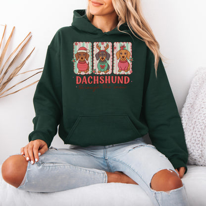 Dachshund Through the Snow Trio Christmas Hoodie