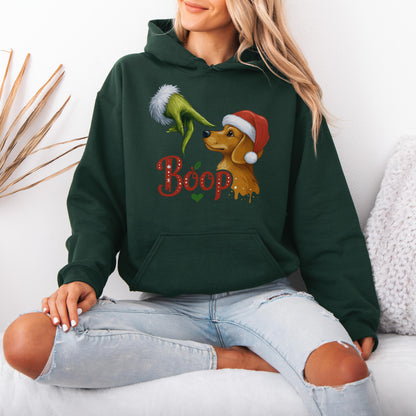 Boop Dachshund Christmas Hoodie – Funny Green Hand Holiday