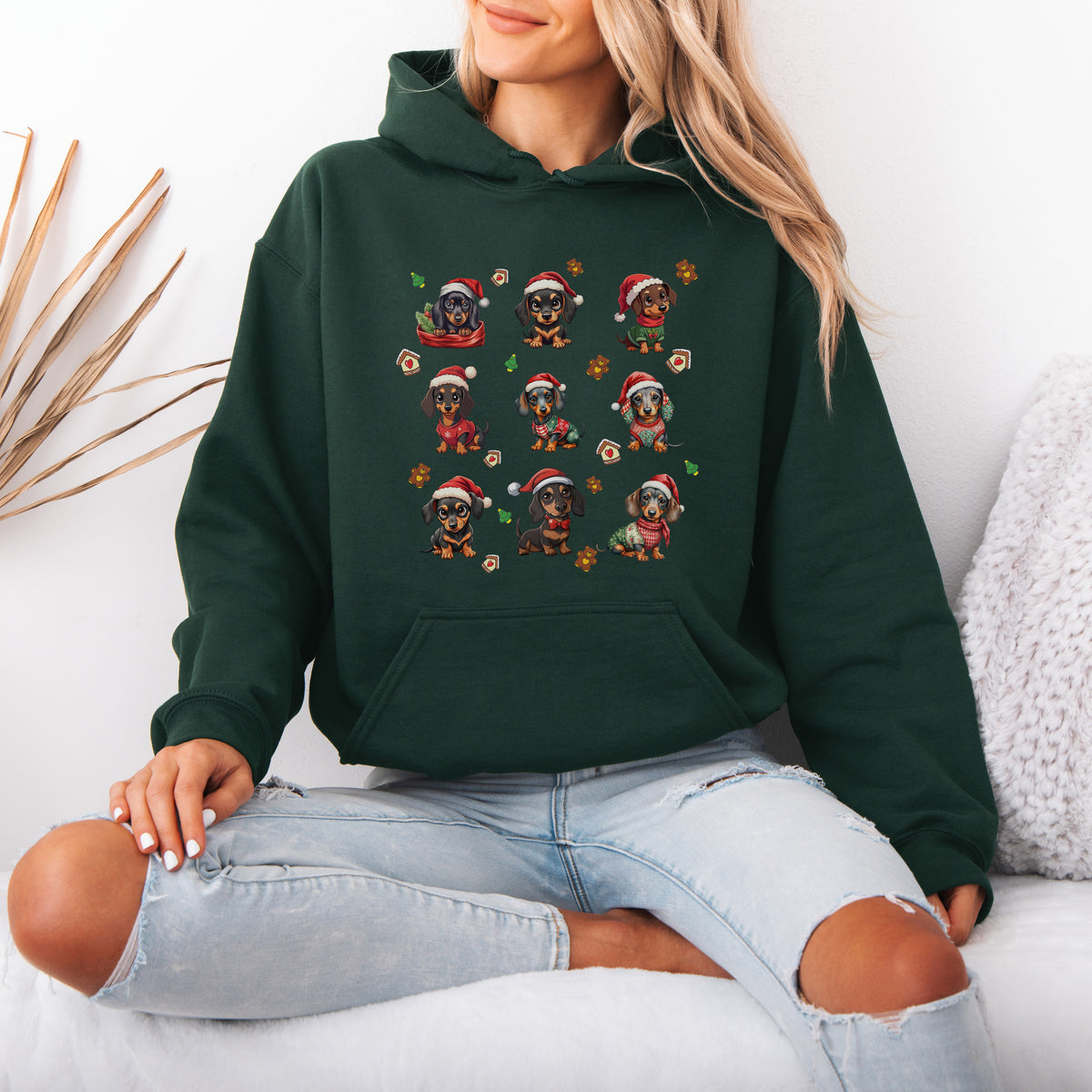 Dachshund Christmas Hoodie for Dog Lovers and Wiener Dog Moms