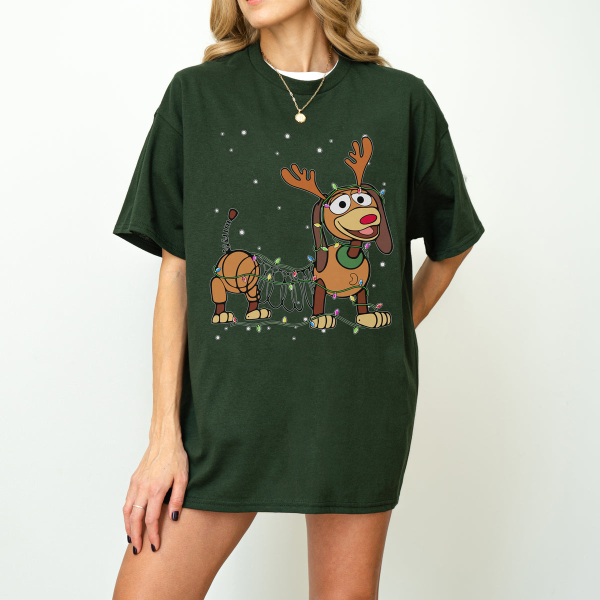 Reindeer Lights Dachshund Christmas Shirt – String Lights Pup