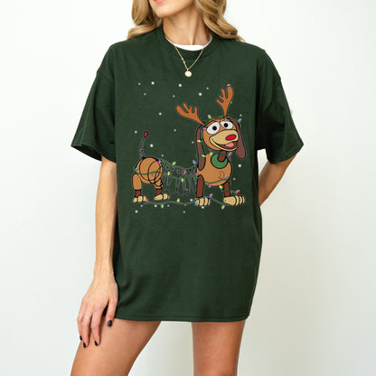 Reindeer Lights Dachshund Christmas Shirt – String Lights Pup