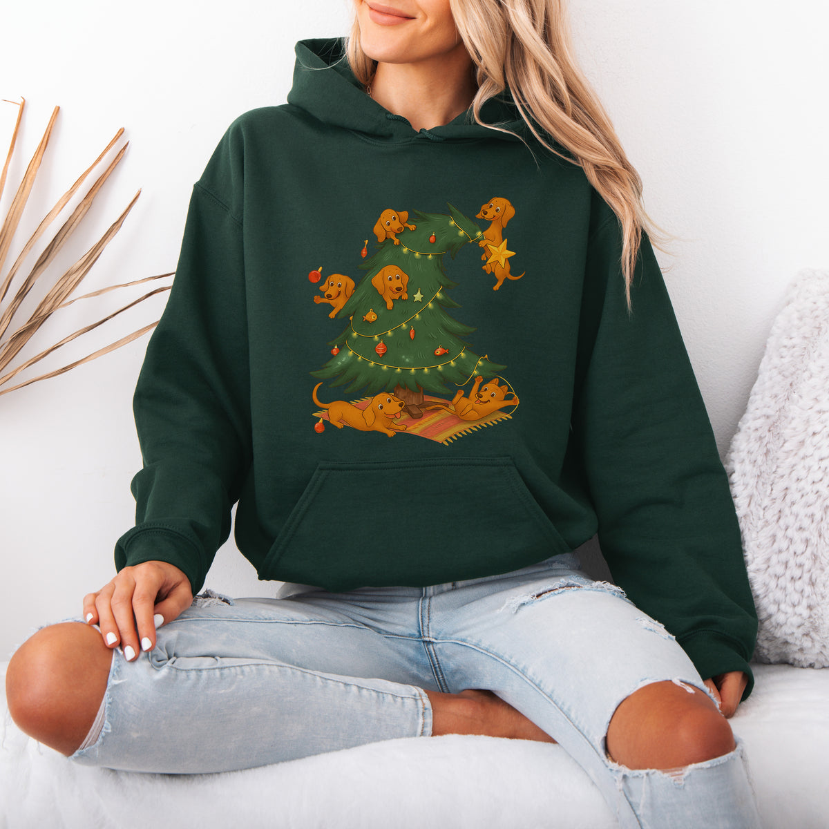 Dachshund Christmas Tree Hoodie – Cute Sausage Dog Holiday Gift