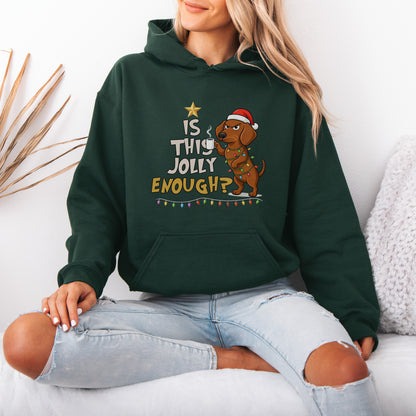 Is This Jolly Enough Dachshund Christmas Hoodie