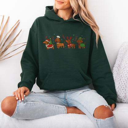 Funny Christmas Dachshund Dog Cute Christmas Puppy Hoodie