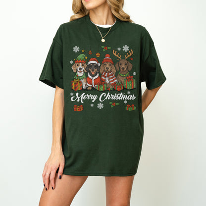 Merry Christmas Dachshund Shirt – Cute Holiday Puppies Gift
