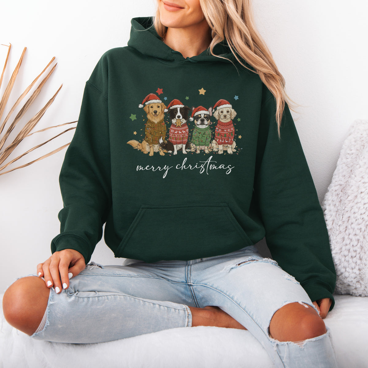 Merry Christmas Dogs Hoodie – Cute Holiday Puppy Dog Lover Gift
