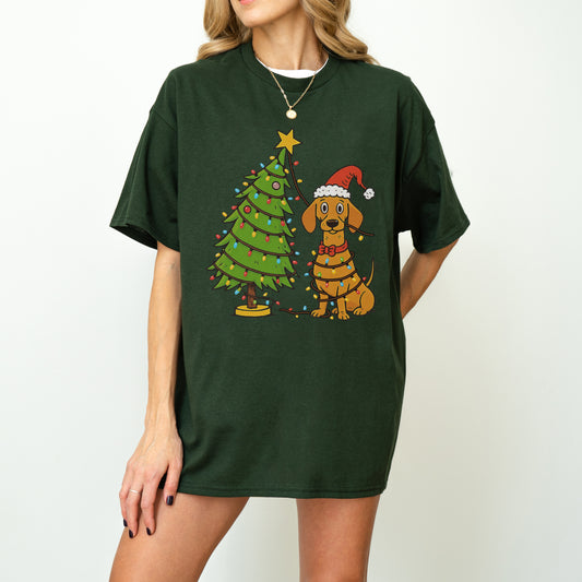 Sausage Dog Christmas Lights Dachshund Shirt – Holiday Gift