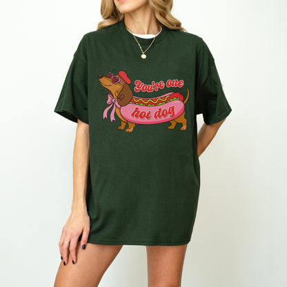 You Are One Hot Dog Dachshund Valentine Shirt