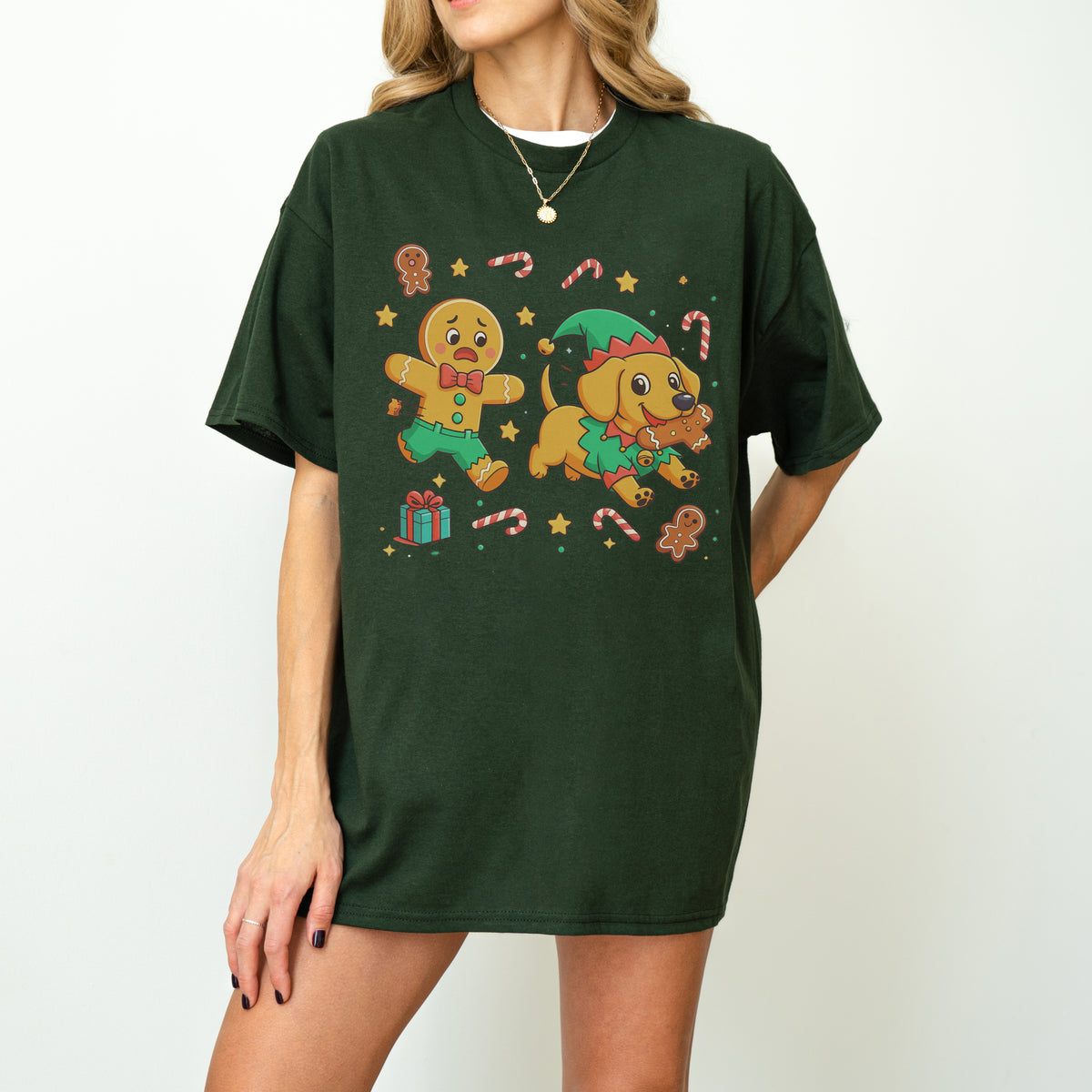 Elf Gingerbread Dachshund Christmas Shirt