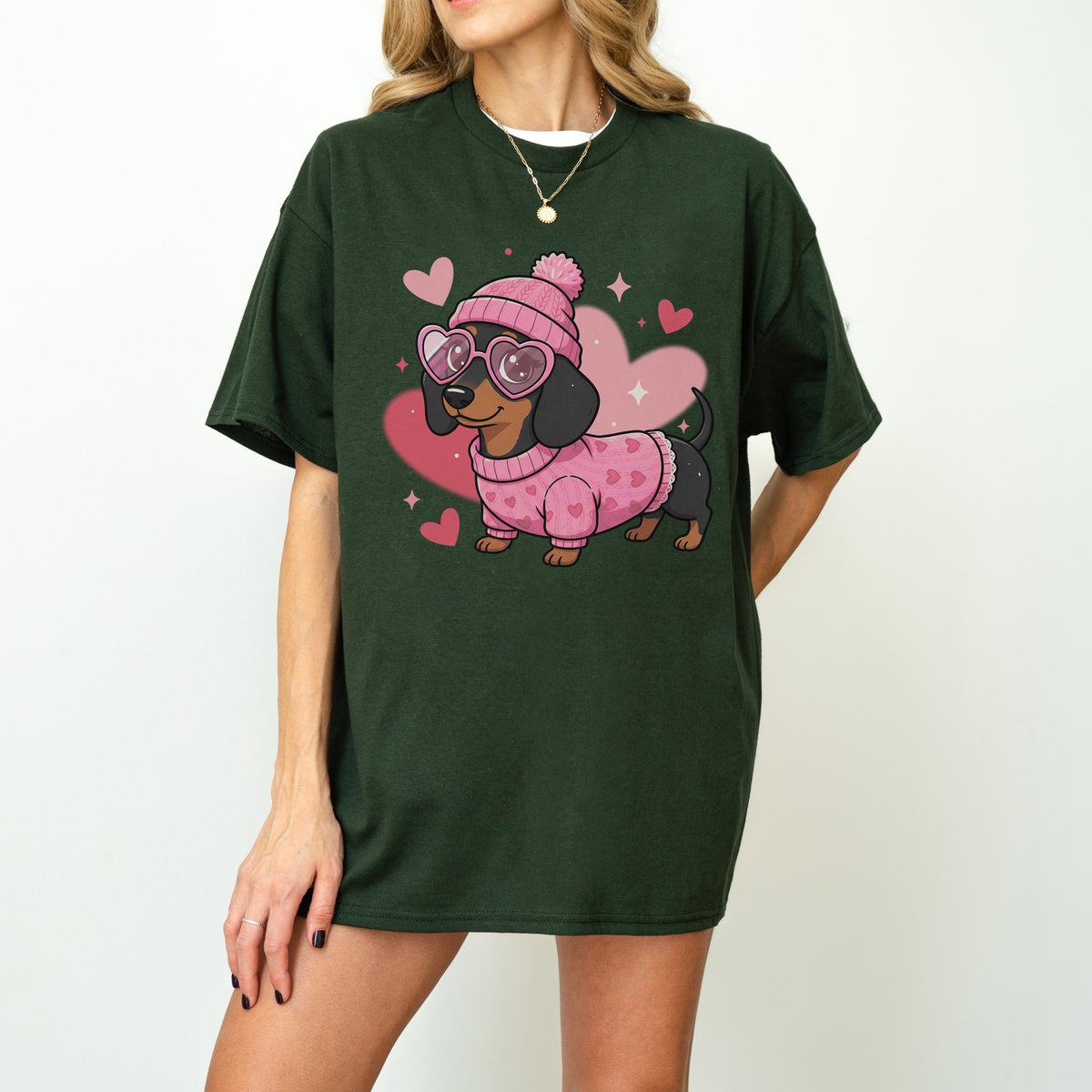 Cute Valentine Dachshund Dog Mom T-Shirt