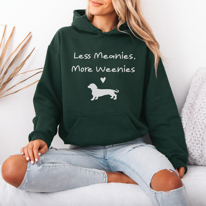 Funny Dachshund Hoodie Less Meanies More Weenies Gift