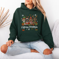 Merry Christmas Dachshund Dogs Cute Holiday Puppies Hoodie Design for Dog Lovers
