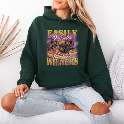 Easily Distracted by Small Wieners Funny Dachshund Hoodie