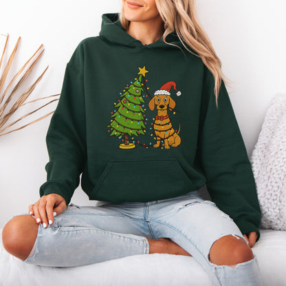 Sausage Dog Christmas Lights Dachshund Hoodie – Holiday Gift