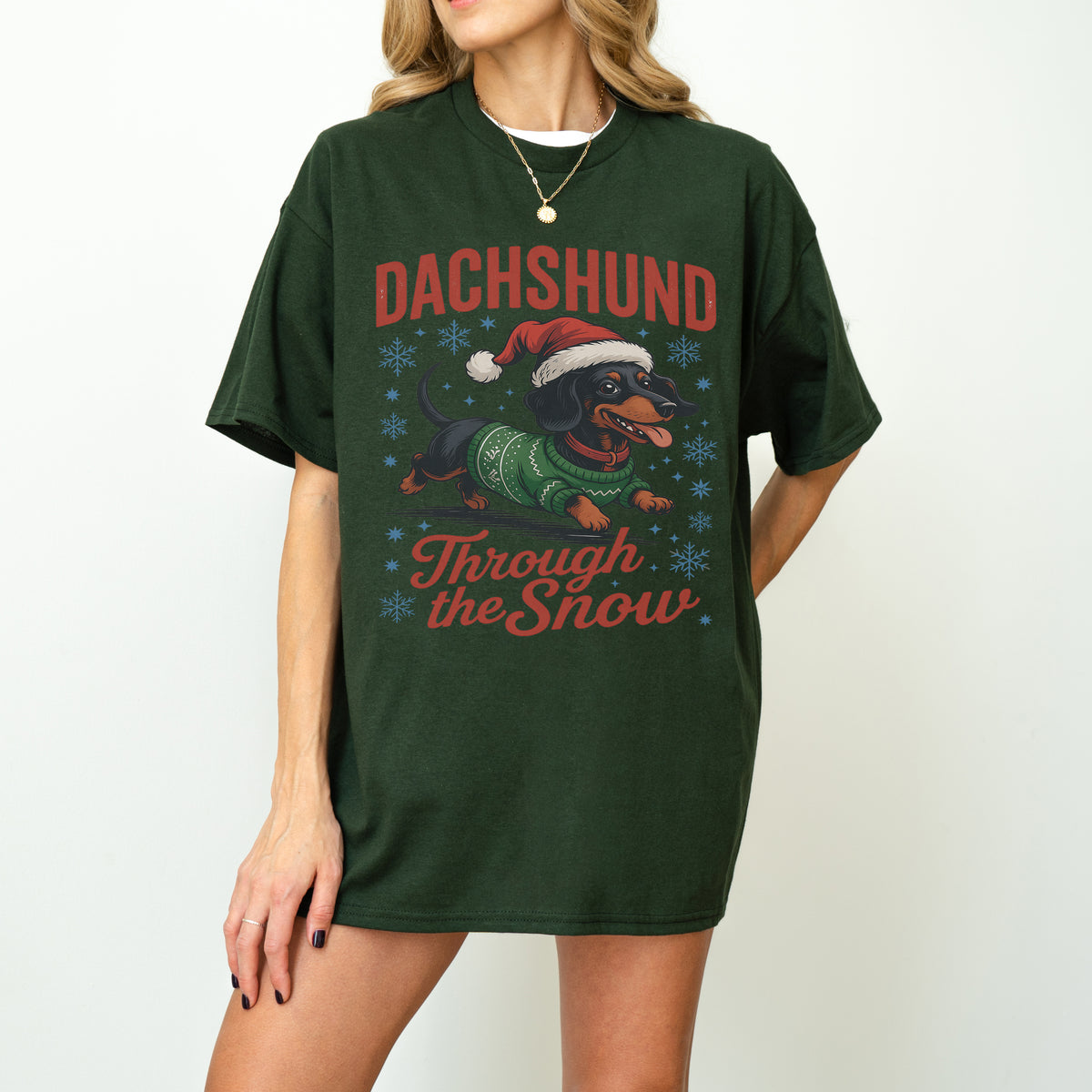 Dachshund Through the Snow Shirt – Funny Christmas Doxie Tee