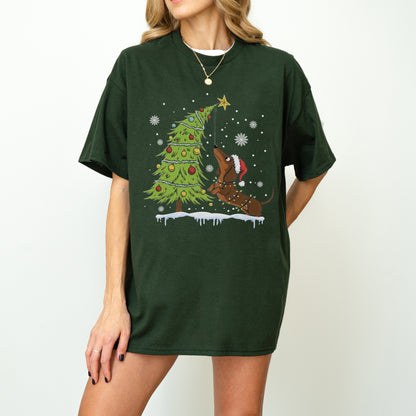 Dachshund Reaching for the Star Christmas Shirt
