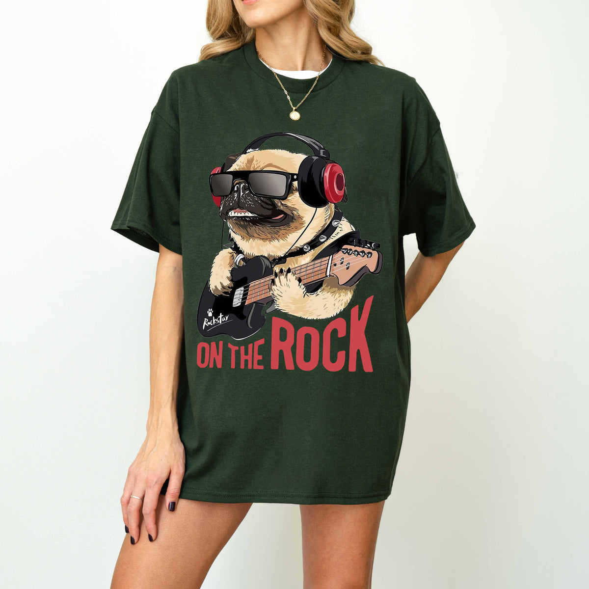On the Rock Pug Funny Dog T-Shirt