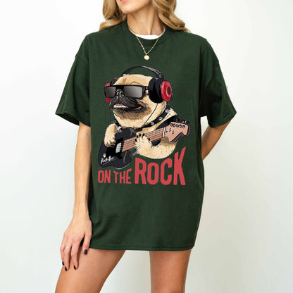On the Rock Pug Funny Dog T-Shirt