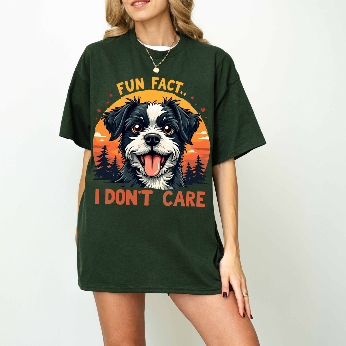 Fun Fact I Don’t Care Funny Dog T-Shirt