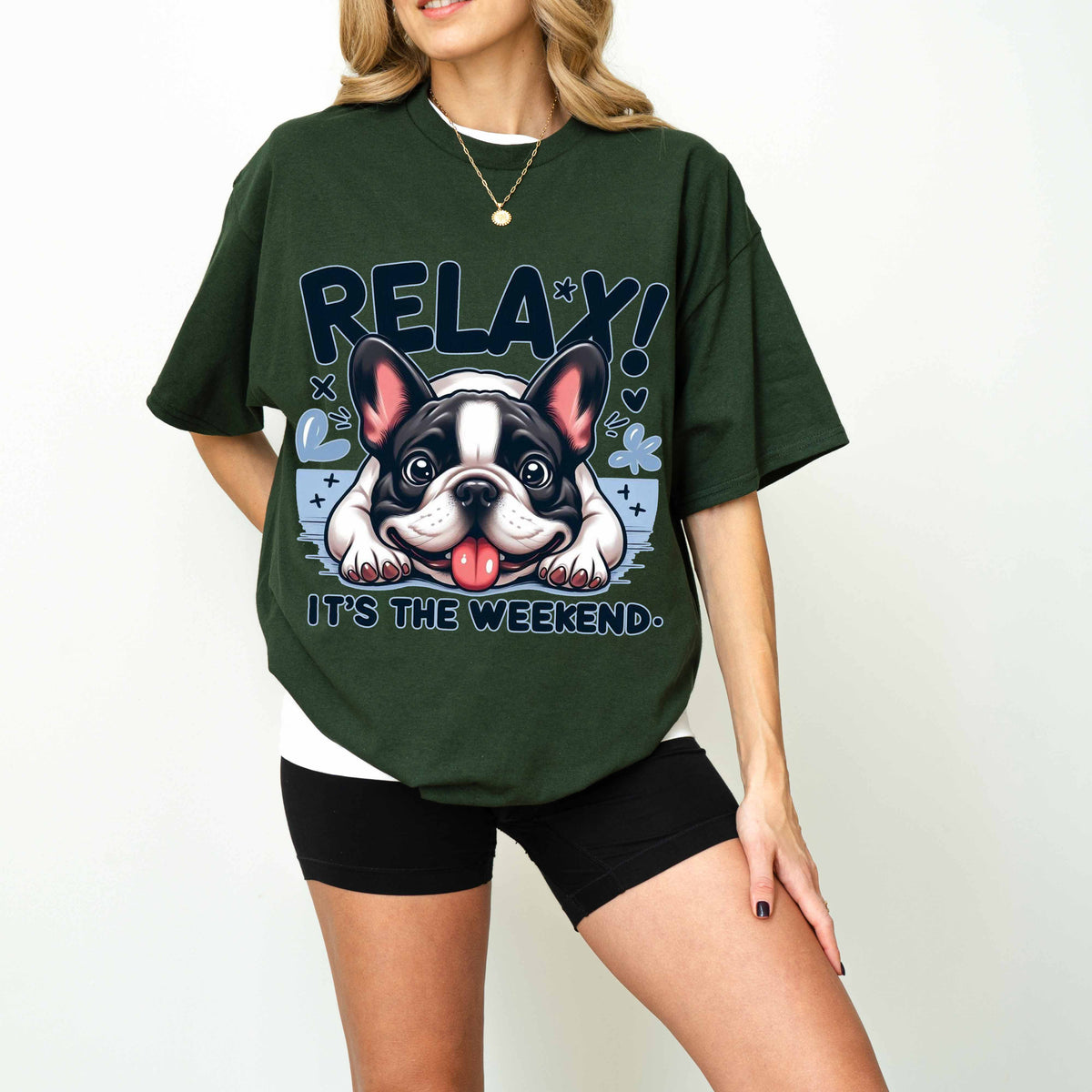 Relax It’s the Weekend Funny French Bulldog Dog T-Shirt