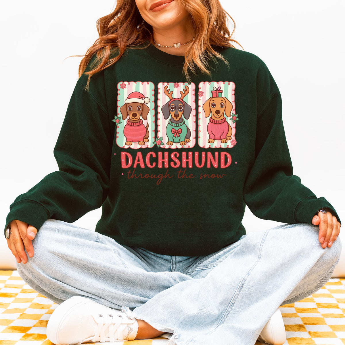 Dachshund Through the Snow Trio Christmas Sweatshirt