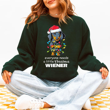 Everyone Needs a Little Christmas Wiener Dachshund Sweatshirt – Funny Wiener Dog Holiday Sweatshirt for Dog Lovers