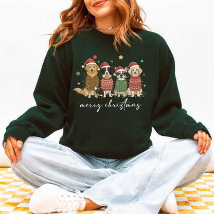 Merry Christmas Dogs Sweatshirt – Cute Holiday Puppy Dog Gift