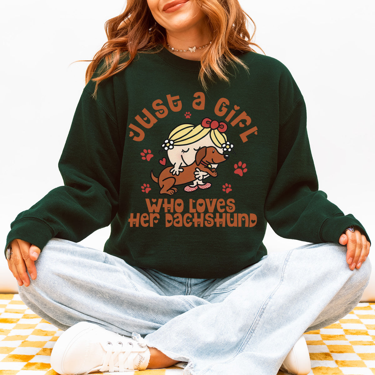 Just a Girl Who Loves Her Dachshund Mom Sweatshirt
