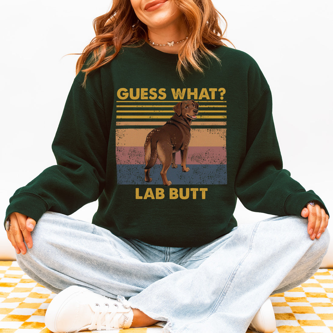 Guess What Labrador Butt Sweatshirt – Funny Pullover for Dog Lovers, Cute Gift