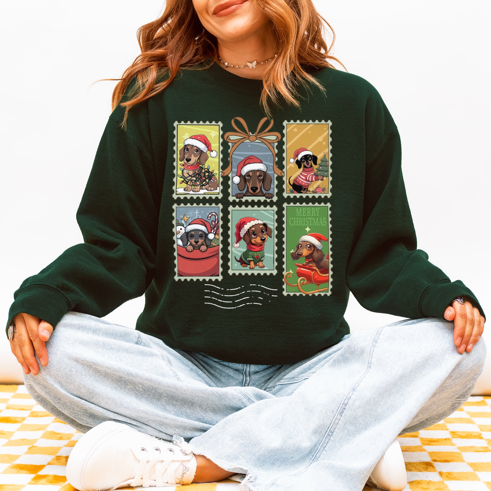 Dachshund Christmas Sweatshirt Cute Holiday Dog Lover Gift