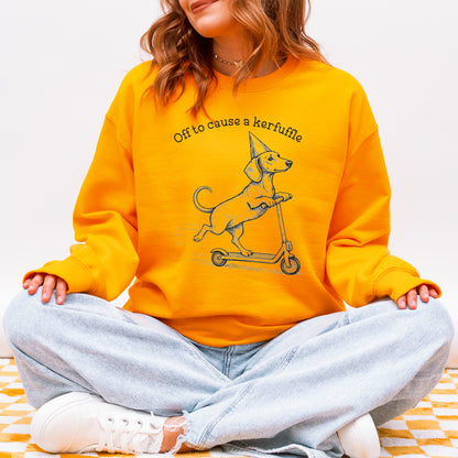 Off To Cause A Kerfuffle Dachshund Sweatshirt