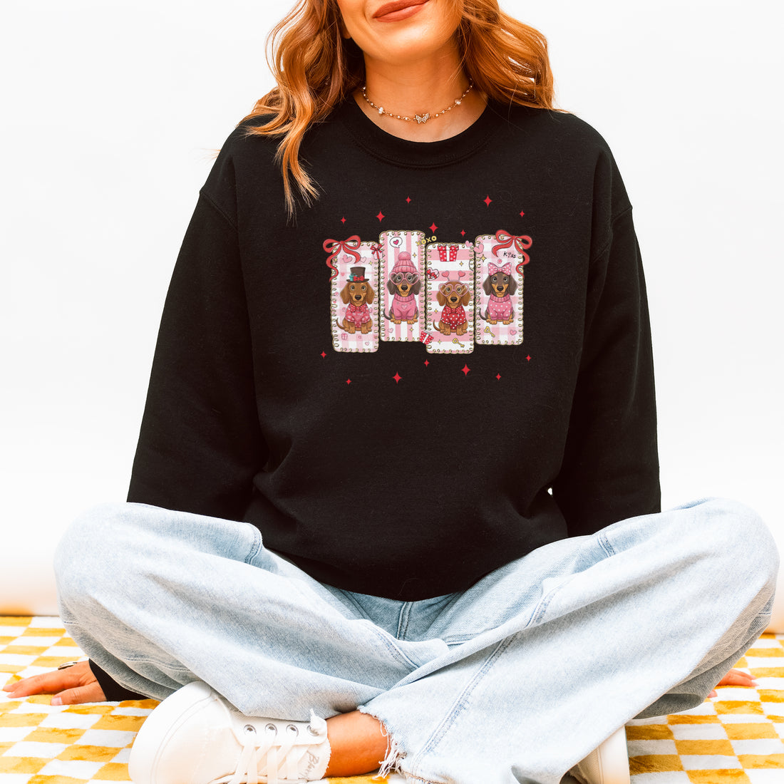 My Dachshund Is My Valentine Sweatshirt – Cozy Wiener Dog Valentine Gift