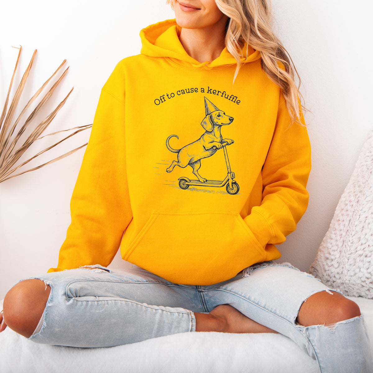 Off To Cause A Kerfuffle Dachshund Hoodie