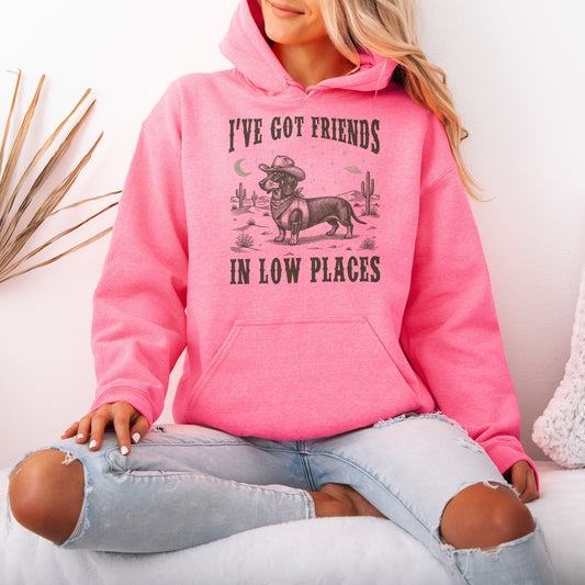 I've Got Friends In Low Places Dachshund Hoodie