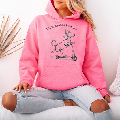 Off To Cause A Kerfuffle Dachshund Hoodie