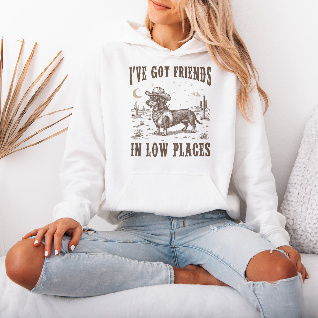 I've Got Friends In Low Places Dachshund Hoodie – Funny Sausage Dog Gift for Dog Dads
