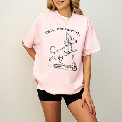 Off To Cause A Kerfuffle Dachshund T Shirt