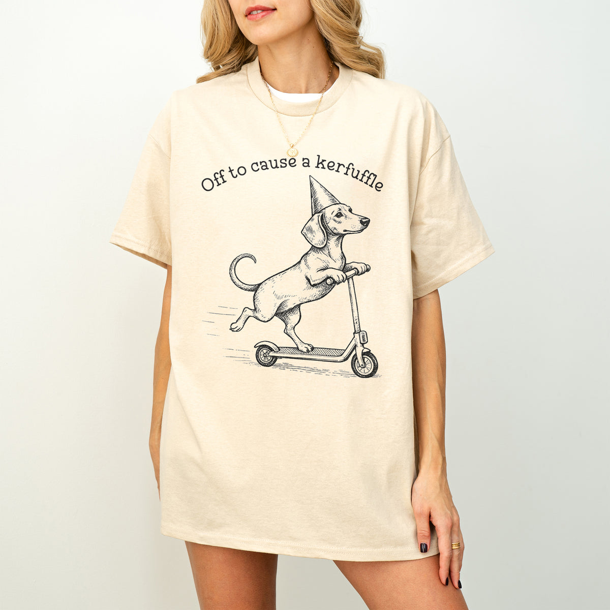 Off To Cause A Kerfuffle Dachshund T Shirt