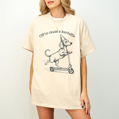 Off To Cause A Kerfuffle Dachshund T Shirt