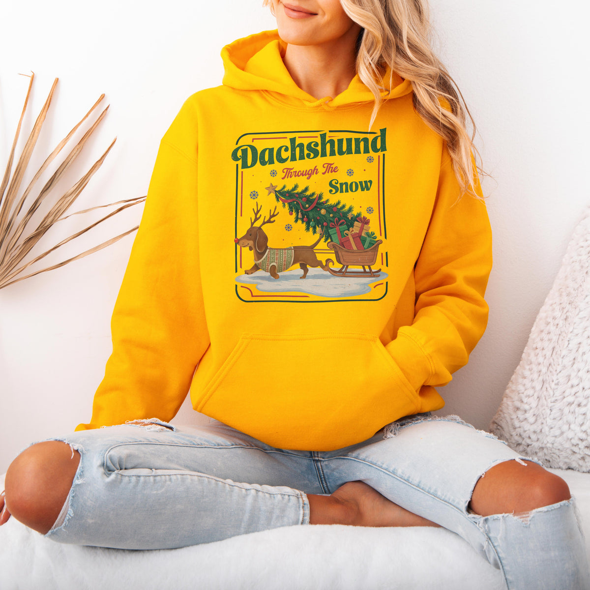 Dachshund Through the Snow Christmas Hoodie
